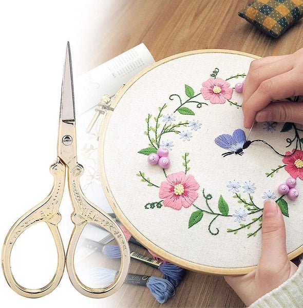 Embroidery Scissors Cross Stitch Antique Sewing Scissors Stainless Steel House Carousel 5
