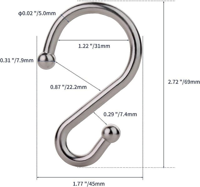 nickel 12 Pack Metal S Shaped Rust Resistant Hooks For Shower Curtains Kitc Carousel 5