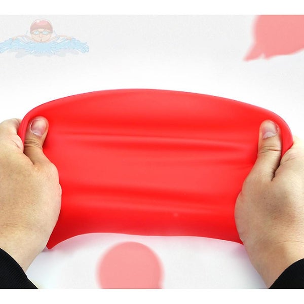 2 Pack Kids Swim Caps black + Red Silicone For Boys And Girls High Quali Carousel 5