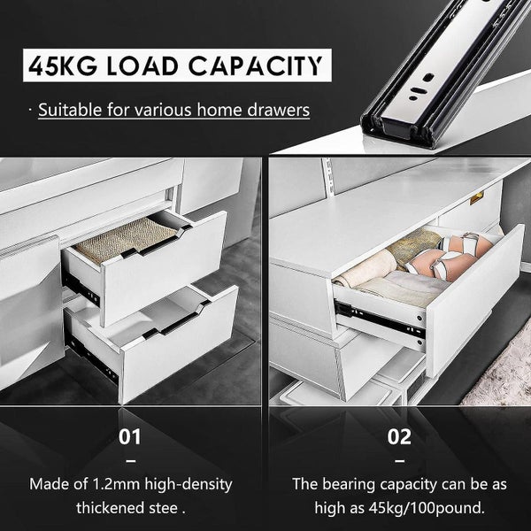 Drawer Slides Load Capacity Up To 45 Kg With Ball Bearing 250 Mm Extension Carousel 5