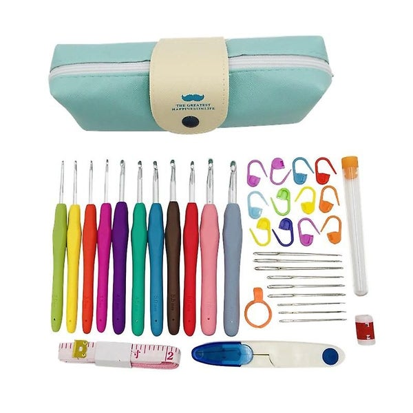 35 Pcs Crochet Hooks Crochet Kit Ergonomic Crochet Hook Set With Colorful Soft Carousel 1