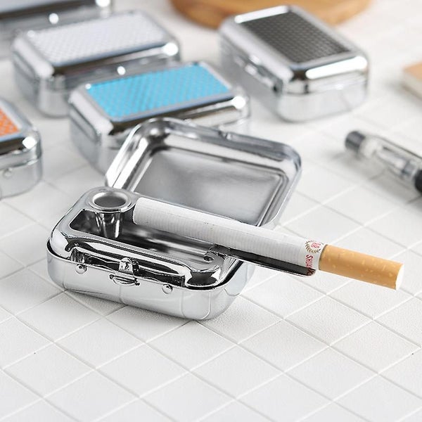 Portable Ashtray 2 Pieces Travel Ashtray With Lid Smell Proof Pocket Ashtray Carousel 1