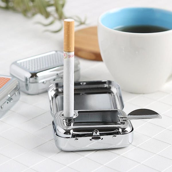 Portable Ashtray 2 Pieces Travel Ashtray With Lid Smell Proof Pocket Ashtray Carousel 2