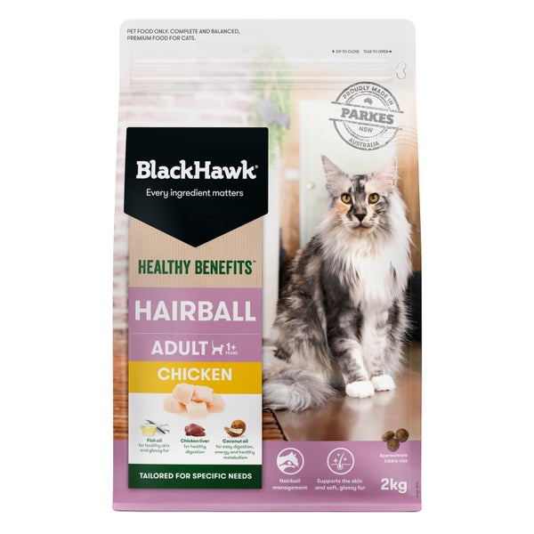 BLACK HAWK HEALTHY BENEFITS CAT HAIRBALL CHICKEN 2KG Carousel 1