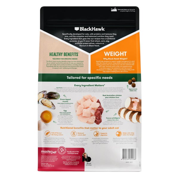 BLACK HAWK HEALTHY BENEFITS CAT WEIGHT CHICKEN 2KG Carousel 2
