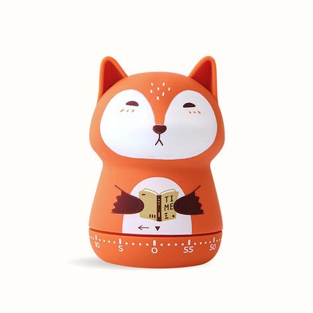 Mechanical Kitchen Timer, Cute Animal Timer for Classroom, Home (Orange Fox) Carousel 2