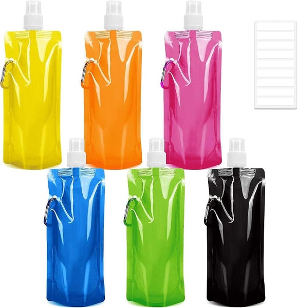 Collapsible Water Bottles 6pcs Reusable Water Bottle Collapsible Sports Water Carousel 1
