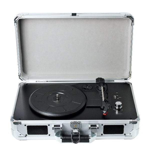 Aluminum Case Bluetooth Three-Speed Record Player with Built-in Stereo... Carousel 1