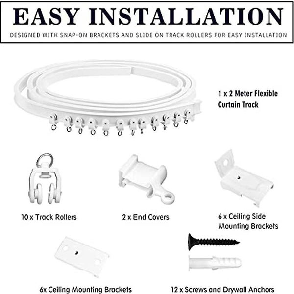Flexible Curtain Rod 2 Meter Extendable Curtain Rod Curtain Rod Room Divide Carousel 2