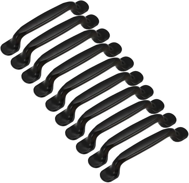 10x 96mm Black Kitchen Cabinet Door Pulls Cupboard Drawer Bedroom Furniture Pu Carousel 1
