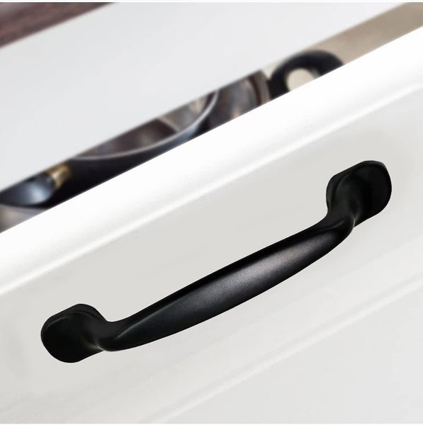 10x 96mm Black Kitchen Cabinet Door Pulls Cupboard Drawer Bedroom Furniture Pu Carousel 5