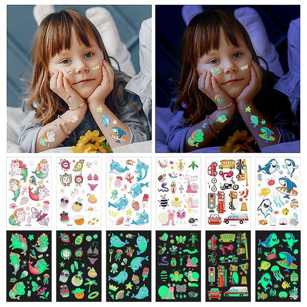30 Sheets Children's Tattoos Fluorescent Children's Temporary Tattoos Tempor62999802542465112