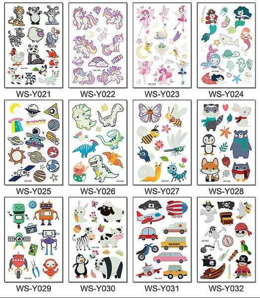 30 Sheets Children's Tattoos Fluorescent Children's Temporary Tattoos Tempor62999802542465113