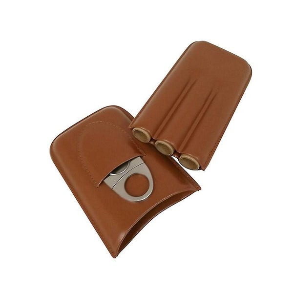 Leather Cigar Case Travel Cigar Case For 3 Cigars Carousel 2