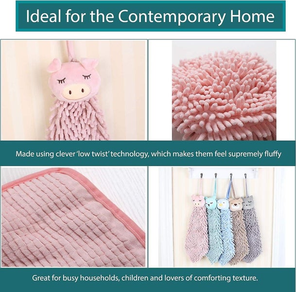 Pack Of 2 Cute Animal Hand Towels owl And Penguin For The Kitchen And Bathro Carousel 2