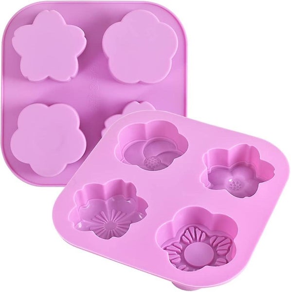 Flower Shape Silicone Molds 2 Packs 4 Cavity Nonstick Food Grade Silicone Mol Carousel 1