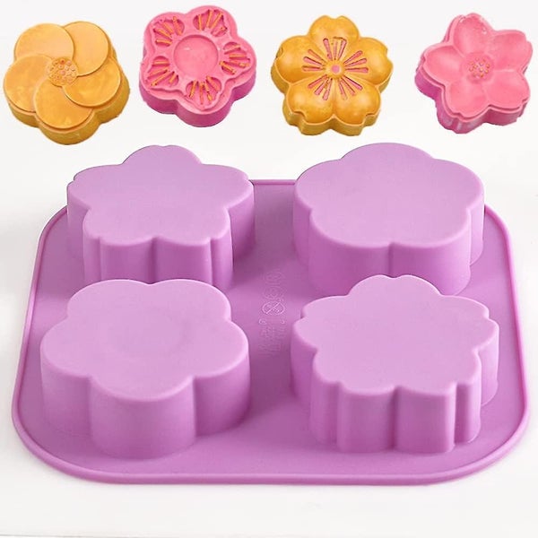 Flower Shape Silicone Molds 2 Packs 4 Cavity Nonstick Food Grade Silicone Mol Carousel 2