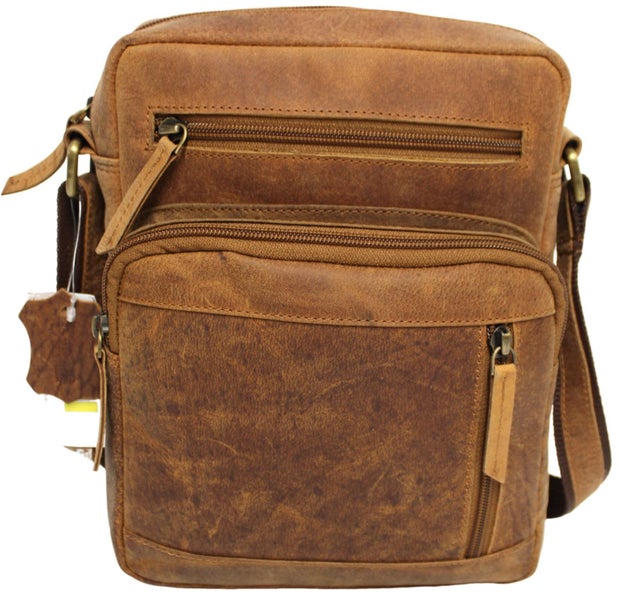 Quality Full Grain Hunter Leather Shoulder/Crossbody Bag. Style No: 5101562933736356227111