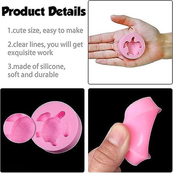 4pcs Turtles Silicone Fondant Molds Sea Turtle Shape Tortoise Mold Silicone De Carousel 5
