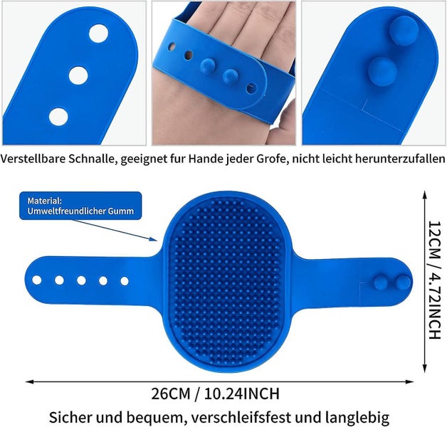 Rose Red Blue Dog Bath Brush Cat Comb 2 Pieces Silicone Rubber Dog Grooming Pu Carousel 2