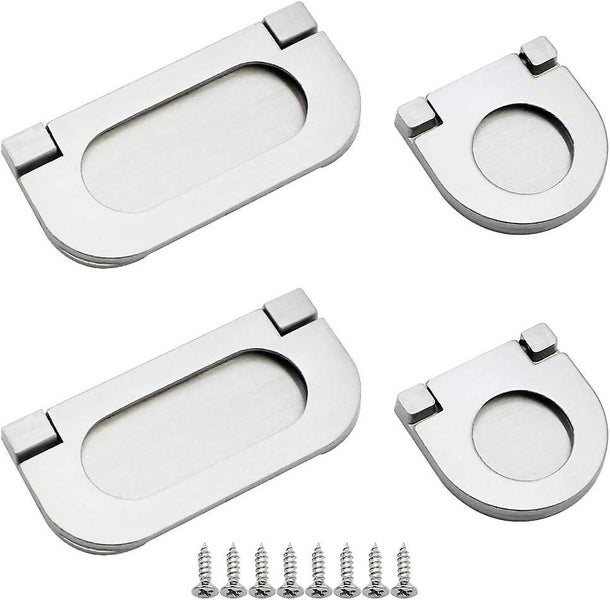 4pcs Pull Flush Cupboard Invisible Handles Horizontal Pulls Kitchen Cabinet Ha Carousel 1