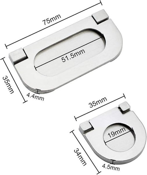 4pcs Pull Flush Cupboard Invisible Handles Horizontal Pulls Kitchen Cabinet Ha Carousel 5