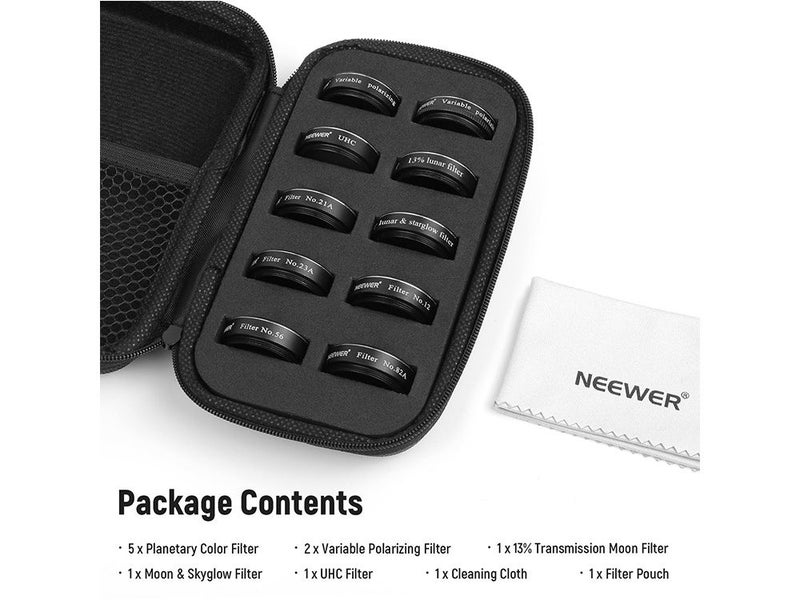 12Pcs / set 1 . 25inch Lens Filter Kit Nebula Filter Moon Sun Filter Carousel 8