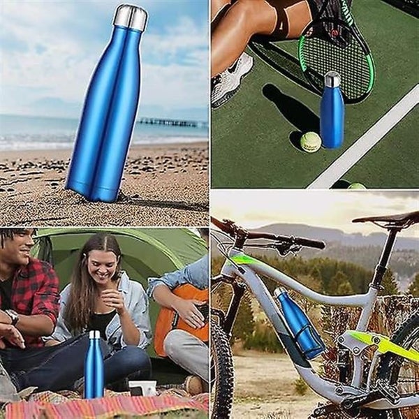 blue 1l Stainless Steel Water Bottle Double Wall Vacuum Insulated Metal Wat Carousel 5