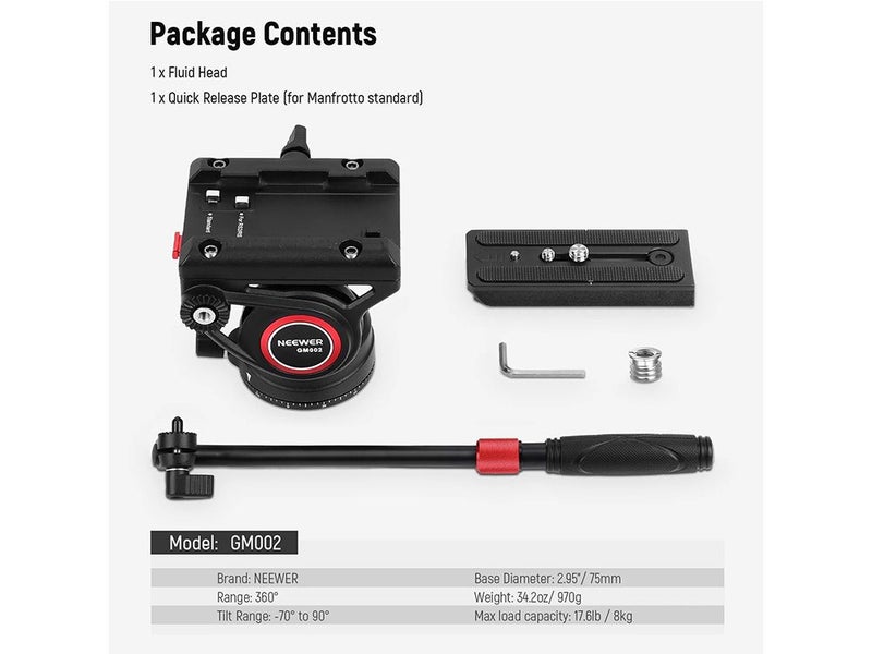 Fluid Video Head 6kg - Neewer Carousel 9