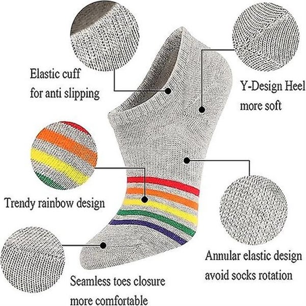 6 Pairs Casual Low Cut Ankle Socks Women Breathable Liner Short Crew Sneaker F Carousel 2