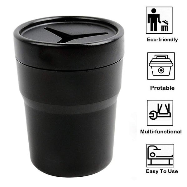 Car Trash Can With Lid Leak Proof Mini Car Trash Can For Cup Holder In Consol Carousel 2