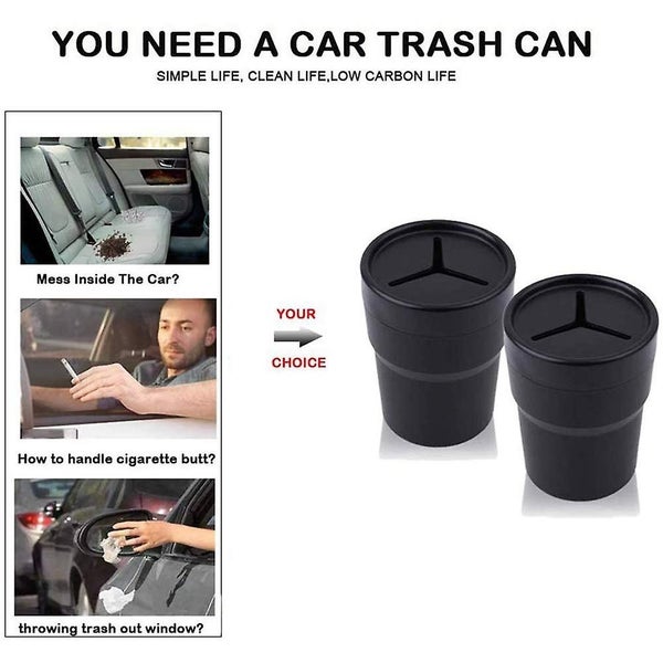 Car Trash Can With Lid Leak Proof Mini Car Trash Can For Cup Holder In Consol Carousel 3
