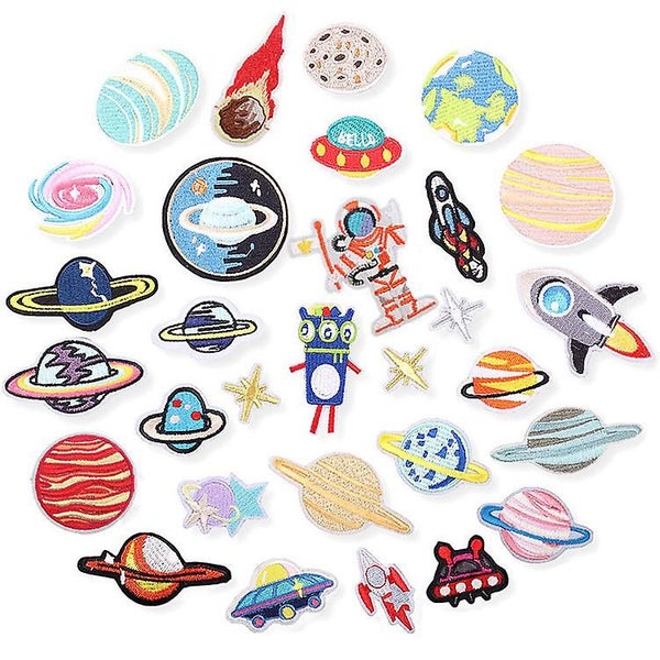 Set Of 30 Planetary Embroidery Iron-on Patches Carousel 1