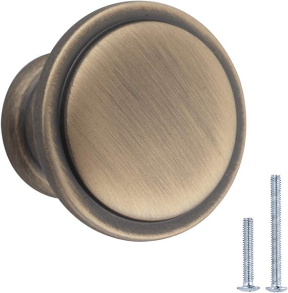 Cabinet Knob Set Of 10 Aged Brass Carousel 1