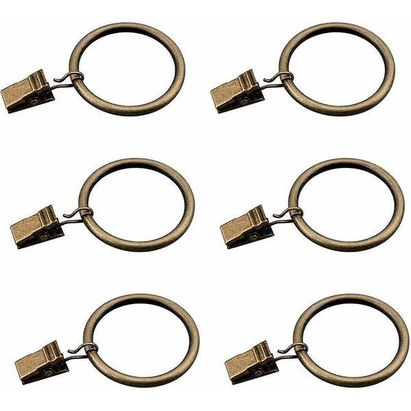 Set Of 30 Bronze Curtain Rings With Clips/heavy-duty Decorative Metal Drape Cl Carousel 1