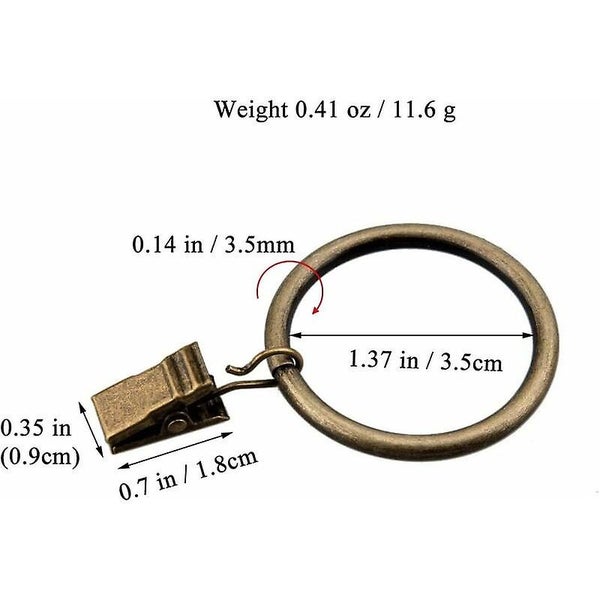 Set Of 30 Bronze Curtain Rings With Clips/heavy-duty Decorative Metal Drape Cl Carousel 2
