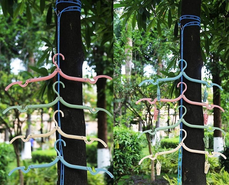 5m Expandable Washing Line Outdoor Camping Non-slip Portable Nylon Washing Lin Carousel 5