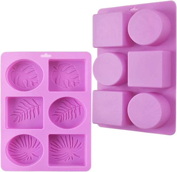 Rectangle And Oval Silicone Soap Mold With Leaf Patterns Pack Of 2 Carousel 1