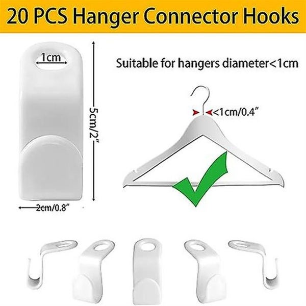 20 Hanger Connection Hooks Save Space white Magic Hook Wardrobe Organizatio Carousel 2