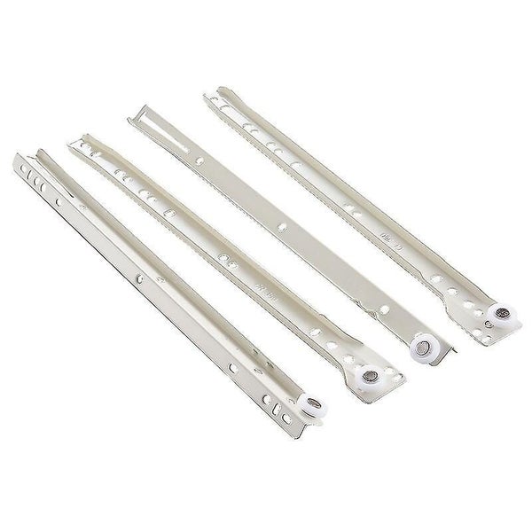 400mm High Quality Roller Drawer Slides/slides White Metal Bottom Fixing 2 Set Carousel 1