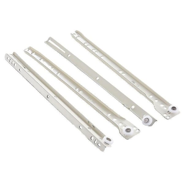 400mm High Quality Roller Drawer Slides/slides White Metal Bottom Fixing 2 Set Carousel 4