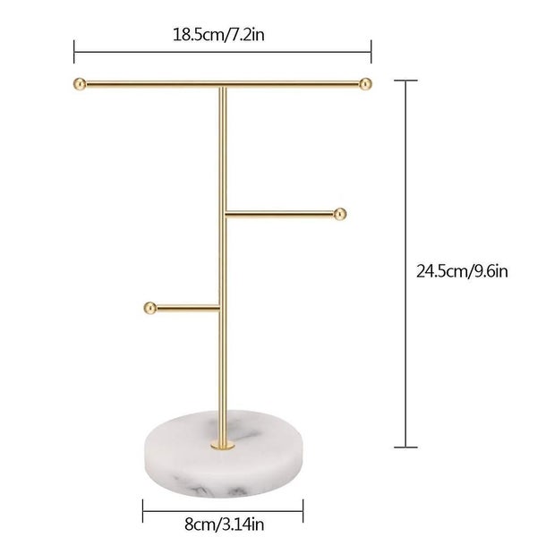 Jewelry Rack Display Necklace Holder T-bar Metal Plated Tabletop Jewelry Stora Carousel 5