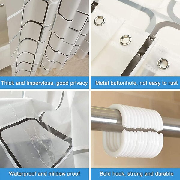 Waterproof Mildew Proof Shower Curtain 180 X 200cm Washable And Antibacterial Carousel 2
