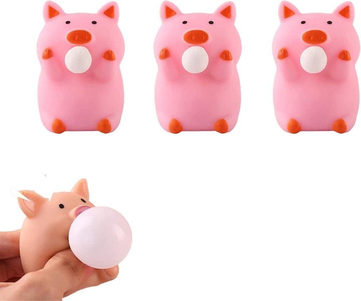 3 Pack Piglet Spit Bubbles Squeeze Toys Cute Piggy Soft Toys 3d Squishy Toys S Carousel 1