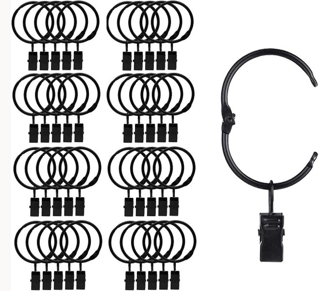 40 Pieces Openable Metal Curtain Clip Rings Easy Open And Close Inner Diamet Carousel 1