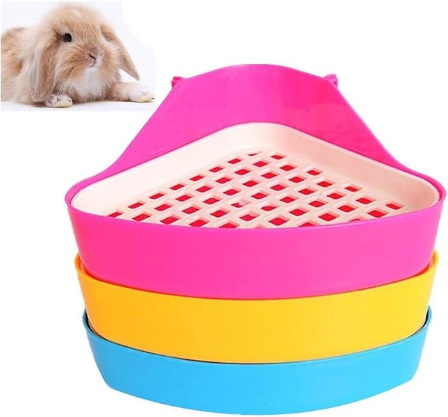 3 Pieces Pet Litter Tray Small Animal Triangle Toilet Potty Trainer Pet Pee C Carousel 1