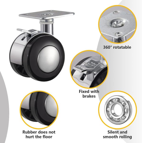 Wheels Heavy Duty Small Swivel Trolley Furniture Caster Wheel Diameter: 51mm Carousel 2