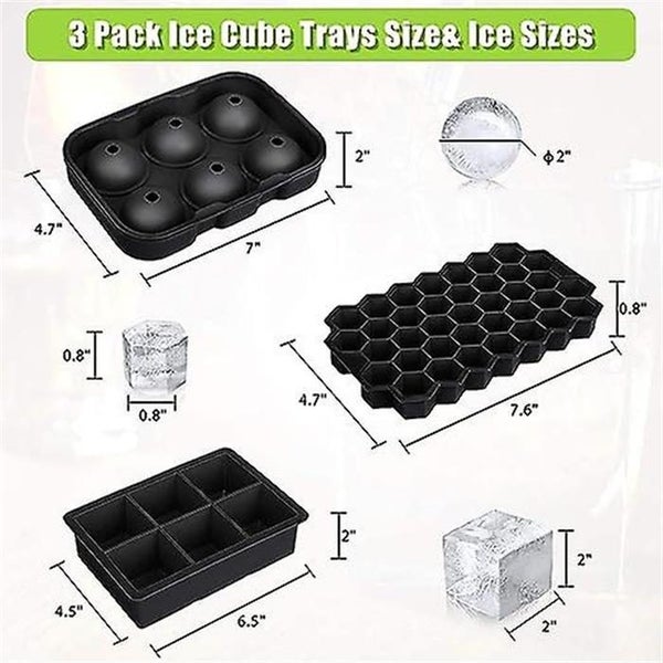 black-set Of Four Ice Cube Tray Ice Cube Tray Covered Ice Cube Tray Silicone Carousel 2