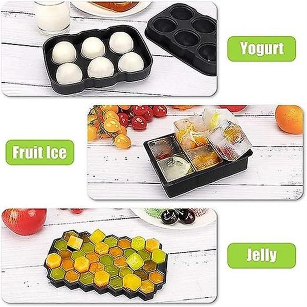 black-set Of Four Ice Cube Tray Ice Cube Tray Covered Ice Cube Tray Silicone Carousel 5
