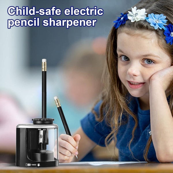 Battery Powered Pencil Sharpener Electric + Manual 2 Modes Electric Pencil Sh Carousel 2